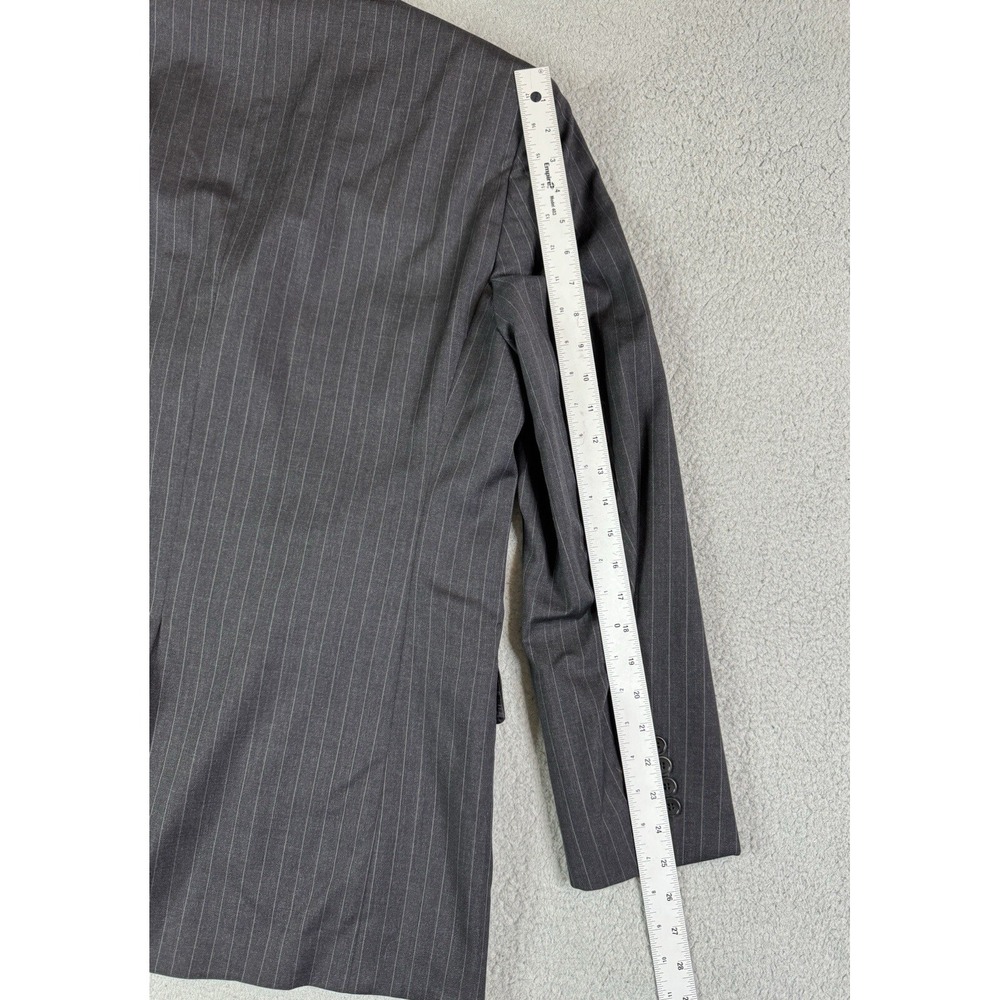 Brooks Brothers Suit Jacket 42 R Charcoal Wool Striped Estrato Fitzgerald USA - Picture 6 of 16